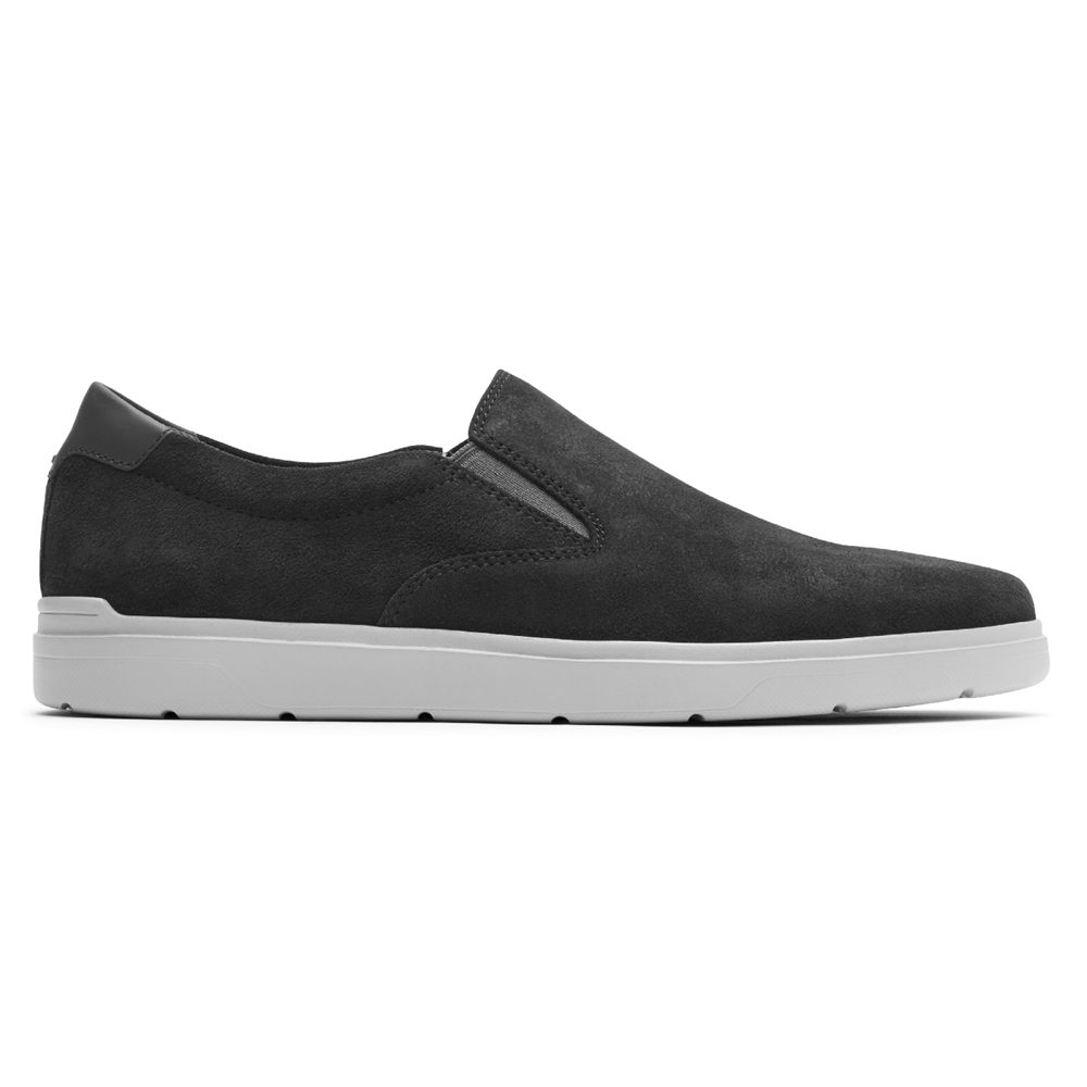 Zapatillas Rockport Hombre Mexico - Total Motion Lite Slip-On Grises Oscuro - MBNZF5836